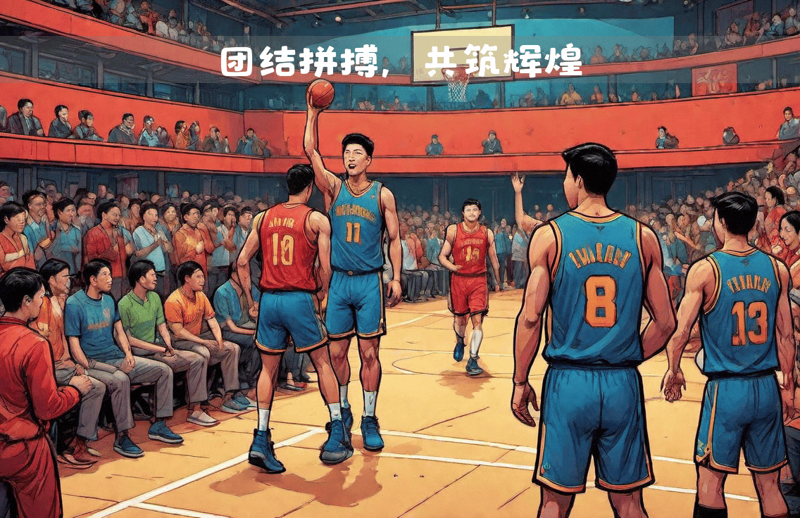 全球篮球比赛中各队团结拼搏，彼此竞争